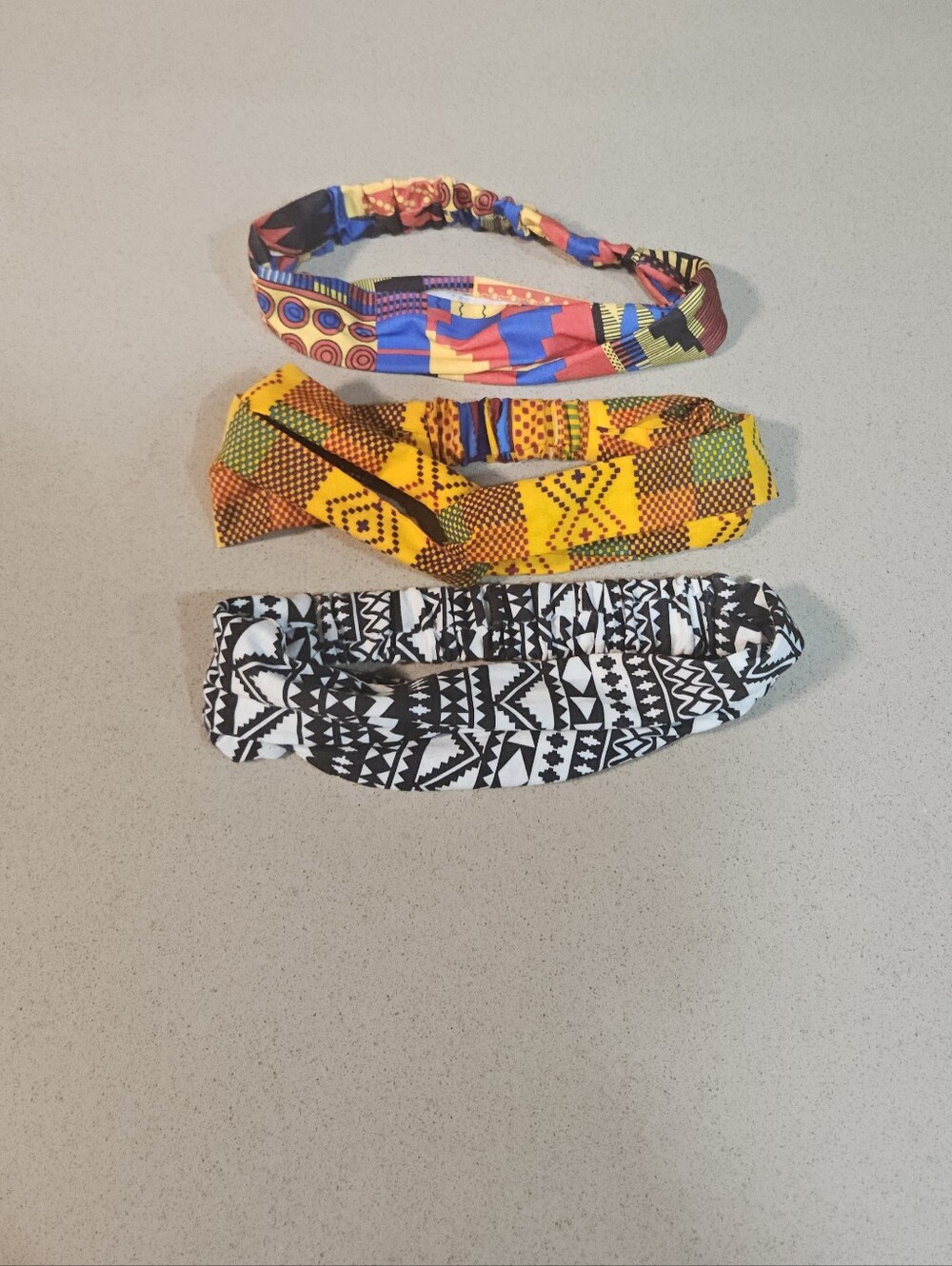 🎀 Set of 3 Multicolor African Print & Tribal Headbands One Size